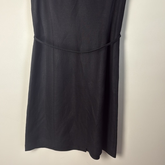 Emma James Black Sleeveless Sheath Button Down Dress with Collar and Belt - Picture 8 of 8